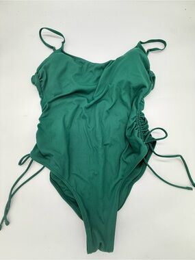 Shade & Shore Green One-Piece Swimsuit with Side Ties